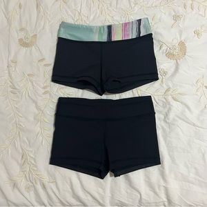 2 Ivivva by Lululemon Athletica Black and Colorful Waistband Active Shorts, 8